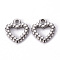 Non-Tarnish 304 Stainless Steel Charms, Hollow, Heart, Stainless Steel Color, 15x13.5x2mm, Hole: 1.8mm