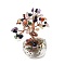 Natural Mixed Gemstone Chips Tree of Life Decorations, Glass Base with Copper Wire & Gemstone Chips inside, Feng Shui Energy Stone Gift for Home Office Desktop Decoration, 40x75mm