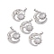 Natural Rainbow Moonstone Pendants, Moon Charms with Sun, with Platinum Color Brass Findings, 26.5~27x23~23.5x6mm, Hole: 4x3.5~4mm