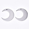 Tarnish Resistant 304 Stainless Steel Pendants, Laser Cut, Crescent, Stainless Steel Color, 31x29x2mm, Hole: 1.6mm