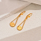 Vintage Geometric Coin Tassel Brass Hoop Earrings, Golden, Teardrop, 49mm