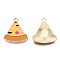 Eco-Friendly Zinc Alloy Pendants, with Enamel, Cadmium Free & Nickel Free & Lead Free, Pizza, Light Gold, Sienna, 19x17x2mm, Hole: 1.8mm