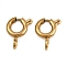 304 Stainless Steel Spring Ring Clasps, Ion Plating(IP), Real 18K Gold Plated, 9.5x6x1.5mm, Hole: 2.2mm