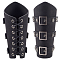 Adjustable Imitation Leather Cord Bracelet, Gauntlet Wristband with Buckle Findings, Cuff Wrist Guard for Men, Black, 7-5/8x9-3/8x1/8~1/2 inch(19.3x23.8x0.3~1.3cm)