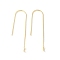 316 Surgical Stainless Steel Earring Hooks, Ear Wire, with Horizontal Loop, Real 18K Gold Plated, 31mm, Hole: 1.8mm, Pin: 0.8mm