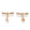Brass Beads, Cadmium Free & Nickel Free & Lead Free, Bamboo, Golden, 14x15.5x3.5mm, Hole: 1.4mm
