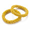 AB Color Plated Faceted Opaque Glass Beads Stretch Bracelets, Womens Fashion Handmade Jewelry, Gold, Inner Diameter: 1-3/4 inch(4.5cm)