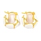 Rack Plating Brass Micro Pave Clear Cubic Zirconia Hoop Earring, with Cloud Enamel, Cadmium Free & Lead Free, Long-Lasting Plated, Real 18K Gold Plated, White, 19x6mm