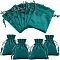 12Pcs Velvet Bags Drawstring Jewelry Pouches, Candy Pouches, for Wedding Shower Birthday Party, Dark Green, 12x9cm