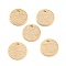 Brass Charms, Flat Round, Real 24K Gold Plated, 8x1mm, Hole: 1.2mm