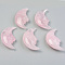 Natural Rose Quartz Beads, No Hole/Undrilled, Moon, 57~62x28~31.5x12.5~13.5mm