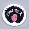 Printed Wooden Big Pendants, Dyed, Flat Round with Fashion Lady, Colorful, 60x2.5mm, Hole: 1.5mm