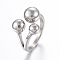 Tarnish Resistant 304 Stainless Steel Finger Rings, Round, Stainless Steel Color, Size 6~9, 16~19mm