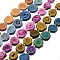 Natural Druzy Quartz Crystal Beads Strands, Solar Quartz, Dyed, Nuggets, Mixed Color, 14~22x13~20x4~6mm, Hole: 1.5~2mm, about 9~12pcs/strand, 7.7~7.9 inch(19.5~20cm)