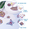 201 Stainless Steel Filigree Pendants, Etched Metal Embellishments, Mixed Shapes, Rainbow Color, 40pcs/box