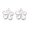 304 Stainless Steel Flower Pendants, Non-Tarnish, Stainless Steel Color, 32x29.5x2mm, Hole: 2mm