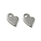 Non-Tarnish 201 Stainless Steel Charms, Heart Charm, Stainless Steel Color, 6x5x1mm, Hole: 0.9mm