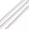 Tarnish Resistant 304 Stainless Steel Cable Chains, Soldered, with Spool, Flat Oval, Stainless Steel Color, 3x2x0.6mm, about 164.04 Feet/roll(50m/roll)