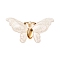 Gradient Color Resin Pendants, With Golden Iron Findings, Butterfly, Snow, 26x50.5x3.5mm, Hole: 1.5mm