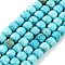 Dyed Natural Turquoise Beads Strands, Faceted, Cube, 7x8x7mm, Hole: 1mm, about 47~48pcs/strand, 13.35~13.46''(33.9~34.2cm)