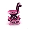 Mini Chair Trolley/Chairs, Micro Landscape Home Dollhouse Accessories, Deep Pink, 90x60x134mm