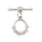 Brass Toggle Clasps, Cadmium Free & Nickel Free & Lead Free, Ring, Platinum, Rin: 14x11x2mm, Hole: 0.8mm, Bar: 17x5x2.5mm, Hole: 0.8mm