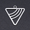 Non-Tarnish 201 Stainless Steel Pendants, Laser Cut Pendants, Triangle, Stainless Steel Color, 18x18x1mm, Hole: 1.5mm