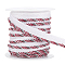 BENECREAT 10 Yards Twisted Lip Cord Trim, 3/8 inch Dark Red and White Polyester Edge Piping Trim Cord with Diagonal Stripe for Garment Clothing Pillows Lamps