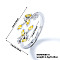 Exquisite Brass Cubic Zirconia Willow Leaf Cuff Rings for Women, Platinum, Gold, Inner Diameter: 17mm