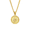 Stainless Steel Micro Pave Clear Cubic Zirconia Sun with Moon Pendant Necklaces for Women, Real 18K Gold Plated, 17.72 inch(45cm), Pendant: 20mm