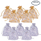 Rose Printed Organza Bags, Gift Bags, Rectangle, Silver & Golden, 12x10cm, 100pcs/color, 200pcs/set