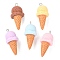 Opaque Resin Pendants, Ice Cream, with Platinum Tone Iron Loops, Mixed Color, 38.5x16x17mm, Hole: 2x3mm