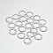 Brass Open Jump Rings, Silver, 23 Gauge, 3x0.6mm, Inner Diameter: 1.2mm, about 2270pcs/50g