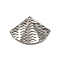 304 Stainless Steel Pendant Enamel Settings, Fan, Stainless Steel Color, 21x29x2mm, Hole: 1.2mm