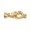 Brass Micro Pave Clear Cubic Zirconia Fold Over Clasps, Cadmium Free & Nickel Free & Lead Free, Heart, Real 18K Gold Plated, Heart: 12x8x2.5mm, Inner Diameter: 1mm; Clasps: 12.5x5.5mm, Inner Diameter: 3.5mm