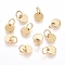 Ion Plating(IP) 304 Stainless Steel Charms, Stamping Blank Tag, with Jump Rings, Flat Round, Golden, 6x0.7mm, Hole: 3.5mm
