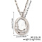 Chic Minimalist Brass Oval Pendant Dapped Chain Necklace for Women, Platinum, 15.75 inch(40cm)