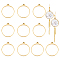 12Pcs 304 Stainless Steel Open Back Bezel Pendants, Ring Charms, for Epoxy Resin Crafts, Golden, 27.5x24.5x3mm, Hole: 1.8mm