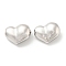 Brass Beads, Cadmium Free & Nickel Free & Lead Free, Heart, Real Platinum Plated, 8.5x12x5.5mm, Hole: 1mm
