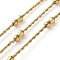 304 Stainless Steel Chains with Beads, Ion Plating(IP), Soldered, with Spool, Bamboo Stick, Golden, 1.5mm, Bamboo stick: 8x4mm