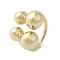Brass Adjustable Rings, Cadmium Free & Nickel Free & Lead Free, Round, Real 18K Gold Plated, US Size 7 3/4(17.9mm)