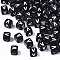 Opaque Acrylic Beads, Horizontal Hole, Alphabet Style, Cube, Black & White, Letter.V, 5x5x5mm, Hole: 2mm, about 450pcs/45g