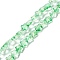 Transparent Glass Beads Strand, with Glitter Powder, Star, Green, 7.5~8x8.3x4mm, Hole: 0.7~1mm, about 50pcs/strand, 14.72~14.92 inch(37.4~37.9cm)