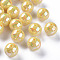 Opaque Acrylic Beads, AB Color Plated, Round, Gold, 20x19mm, Hole: 2~3mm