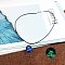 Zinc Alloy & Luminous Blue Glass Flat Round with Constellation Pendant Black Waxed Cord Necklaces, Platinum, Scorpio, 15.75 inch(40cm)