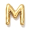 PVD Vacuum Plating 304 Stainless Steel Pendants, Real 18K Gold Plated, Letter Charm, Letter M, 19x16.5x4.5mm, Hole: 2mm