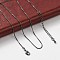 Brass Box Chain Necklaces for Women, With 304 Stainless Steel Lobster Clasp, Rack Plating, Lead Free & Cadmium Free, Long-Lasting Plated, Gunmetal, 15.98 inch(40.6cm) long+ 50~60mm extender, 0.04 inch(0.1cm)