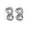 304 Stainless Steel Textured Infinity Linking Rings, Stainless Steel Color, 11.5x5.5x3.5mm, Hole: 2.5x2mm