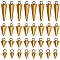 32Pcs 4 Style 304 Stainless Steel Pendants, Spike/Cone, Golden, 6.5~18x3~7mm, Hole: 1.8~2mm, 8pcs/style
