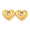 Ion Plating(IP) 304 Stainless Steel Pendants, Heart Charm, Real 18K Gold Plated, 15x17x3.5mm, Hole: 4mm